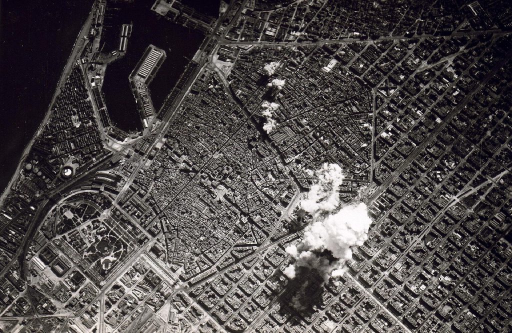 Barcelona Eixample aerial view