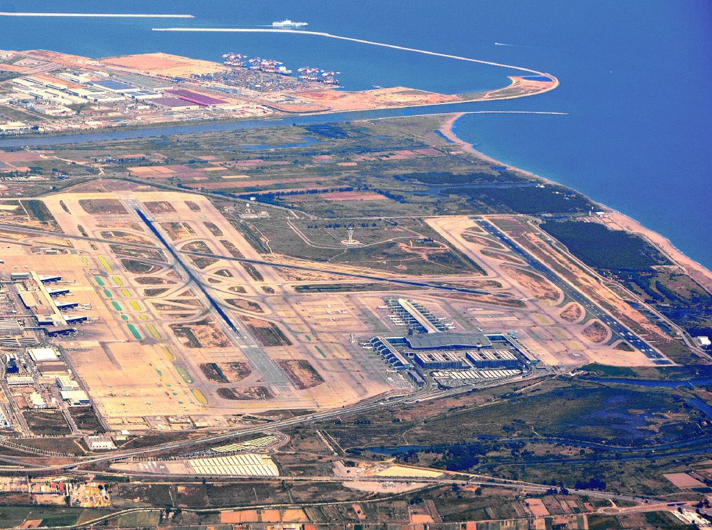 Barcelona aerial view city