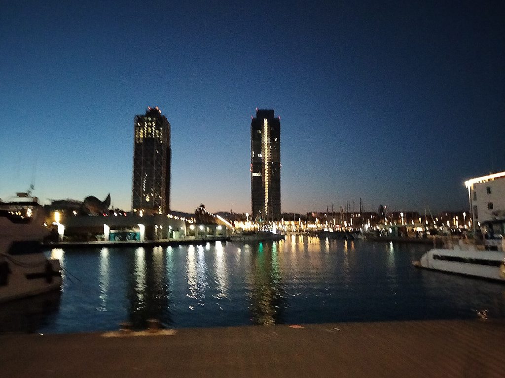 Barcelona night Port Olimpic